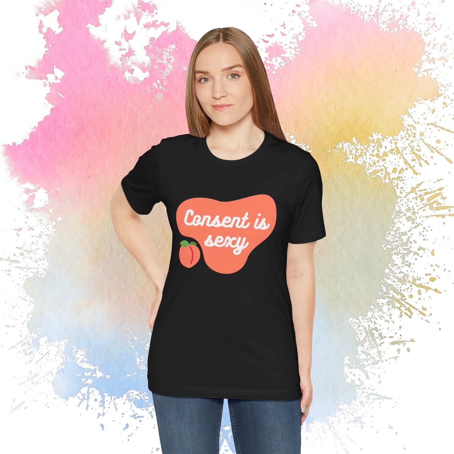 Consent is Sexy - Peach - Unisex Jersey Short Sleeve Tee 🍑