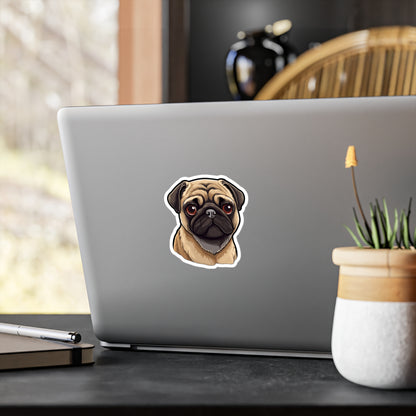 Pug Vinyl Decal - Olive