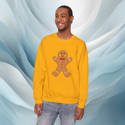 Hello Winter - Gingerbread Man Cookie Seasonal Sweatshirt: Unisex, Heavy blend