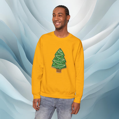 Hello Winter - Christmas Tree Cookie Seasonal Sweatshirt: Unisex, Heavy blend