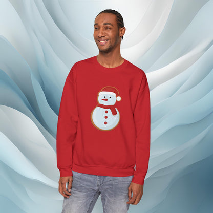 Hello Winter - Snowman Cookie Seasonal Sweatshirt: Unisex, Heavy blend