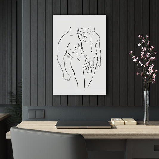 Nude Male Line Art - Shawn & Jacob - Acrylic Print
