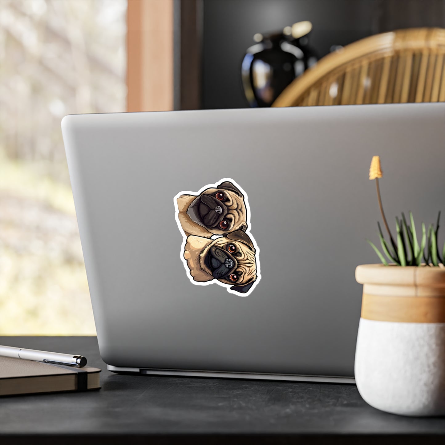 Pug Vinyl Decal - Stanley & Olive