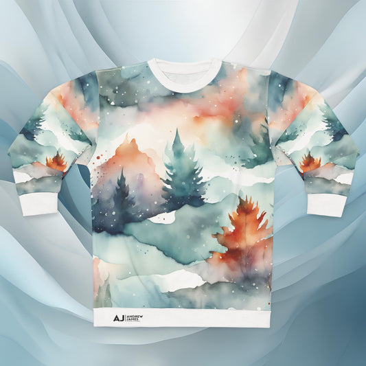 Hello Winter Watercolor Unisex Sweatshirt (AOP)