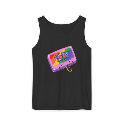 Rainbow in My Veins Pride Unisex Dyed Tank Top