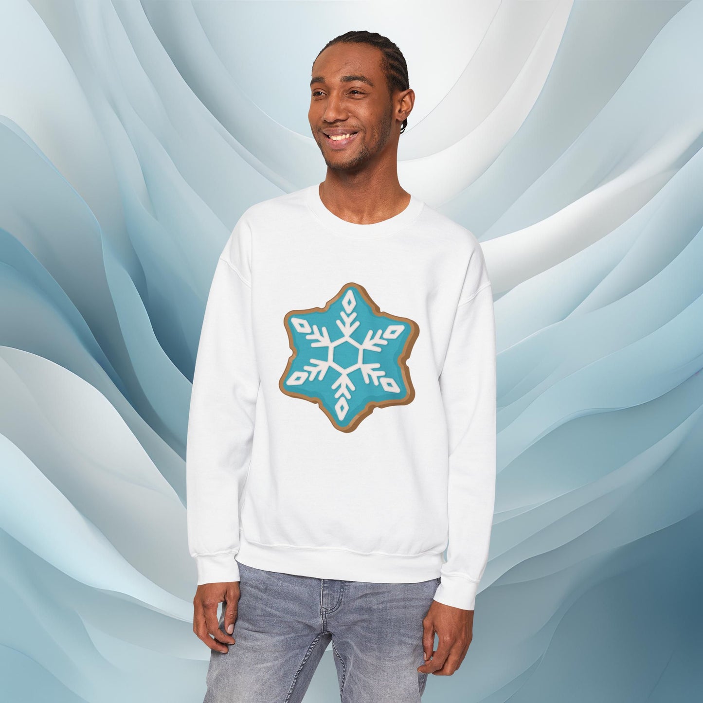 Hello Winter - Snowflake Cookie Seasonal Sweatshirt: Unisex, Heavy blend