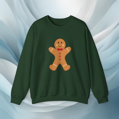 Hello Winter - Gingerbread Man Cookie Seasonal Sweatshirt: Unisex, Heavy blend