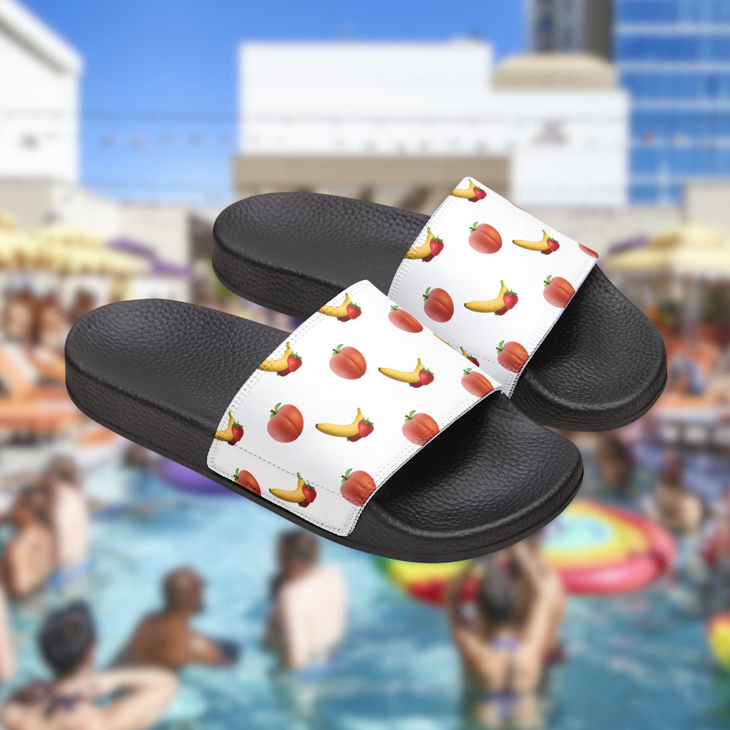 It's All Peaches & Bananas - Men's Removable-Strap Slides