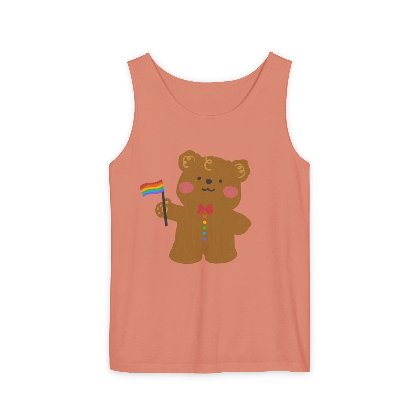 Teddy Bear Pride Unisex Dyed Tank Top