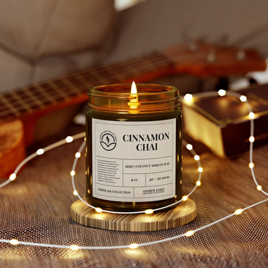 Cinnamon Chai Scented Candle - 100% Coconut Apricot Wax, 9oz