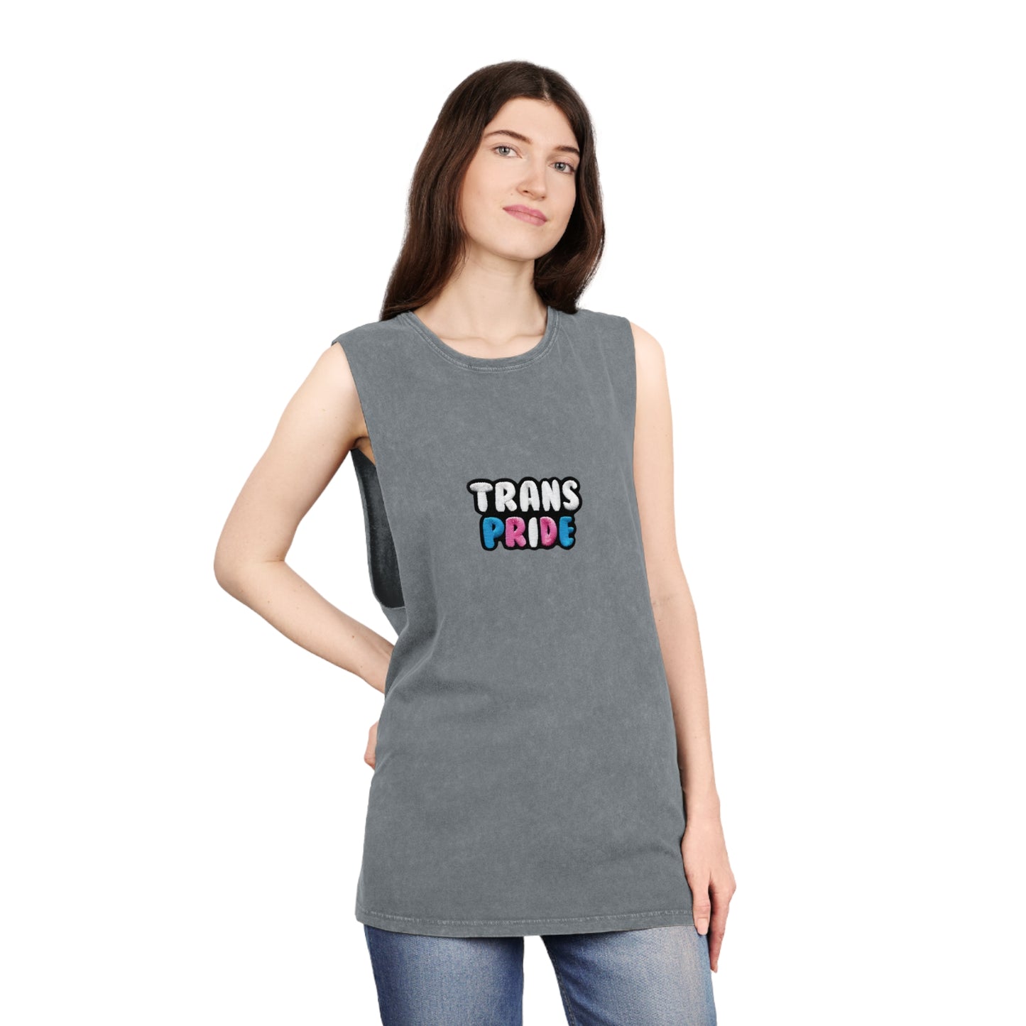 Trans Pride "Embroidery" Stonewash Tank Top