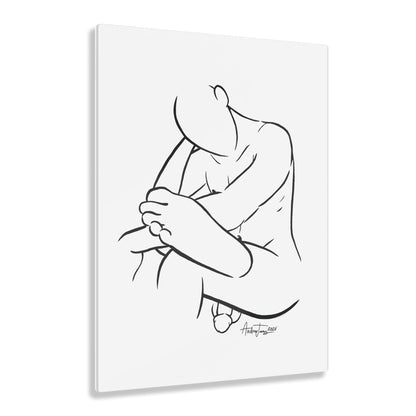 Nude Male Line Art - Adam - Acrylic Print