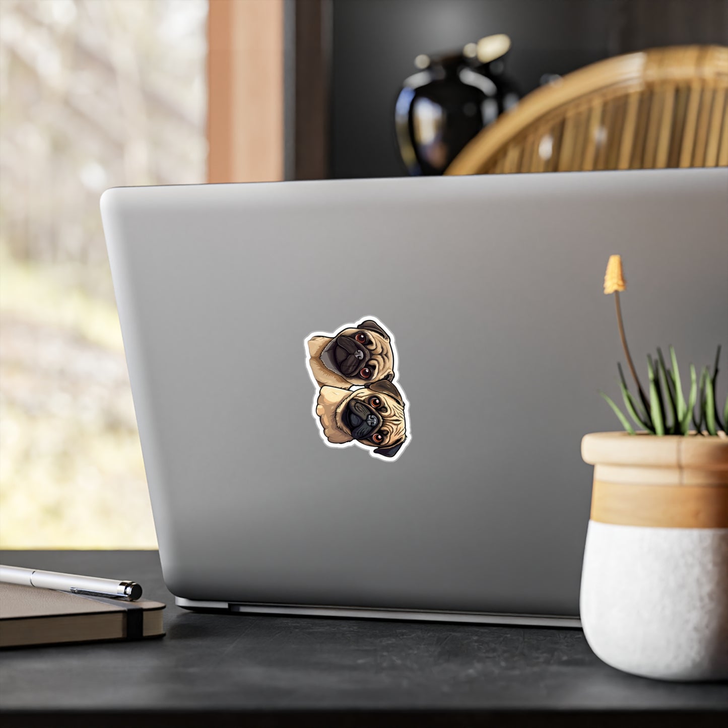 Pug Vinyl Decal - Stanley & Olive