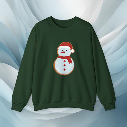 Hello Winter - Snowman Cookie Seasonal Sweatshirt: Unisex, Heavy blend