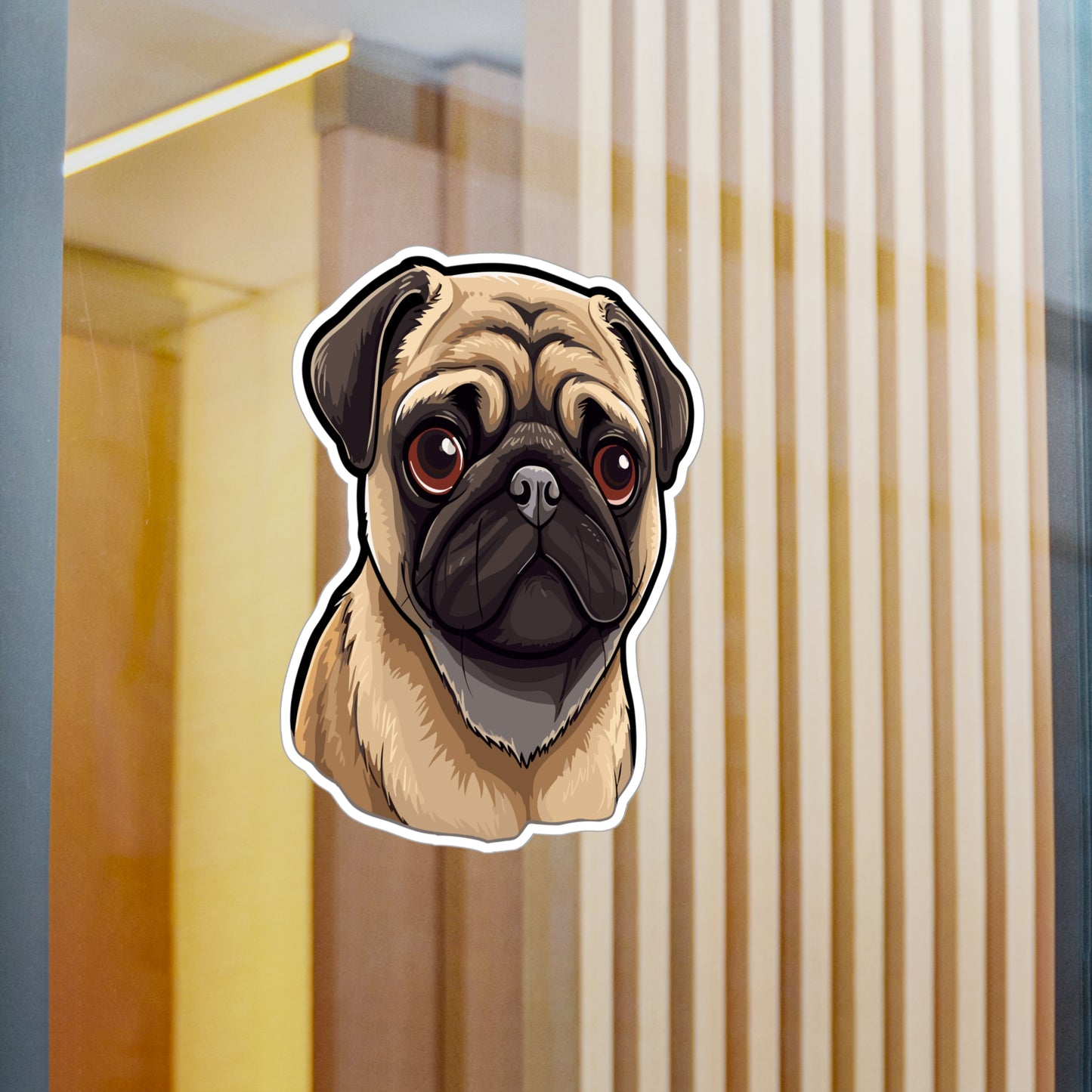 Pug Vinyl Decal - Olive