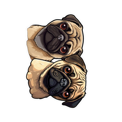 Pug Vinyl Decal - Stanley & Olive