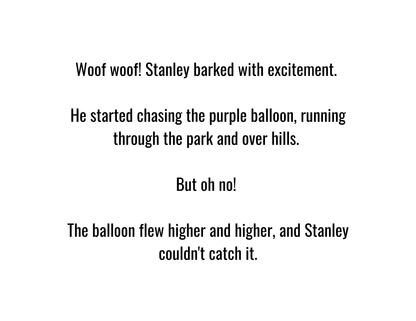 Stanley and The Lost Balloon - Children's E Book - Digital Files